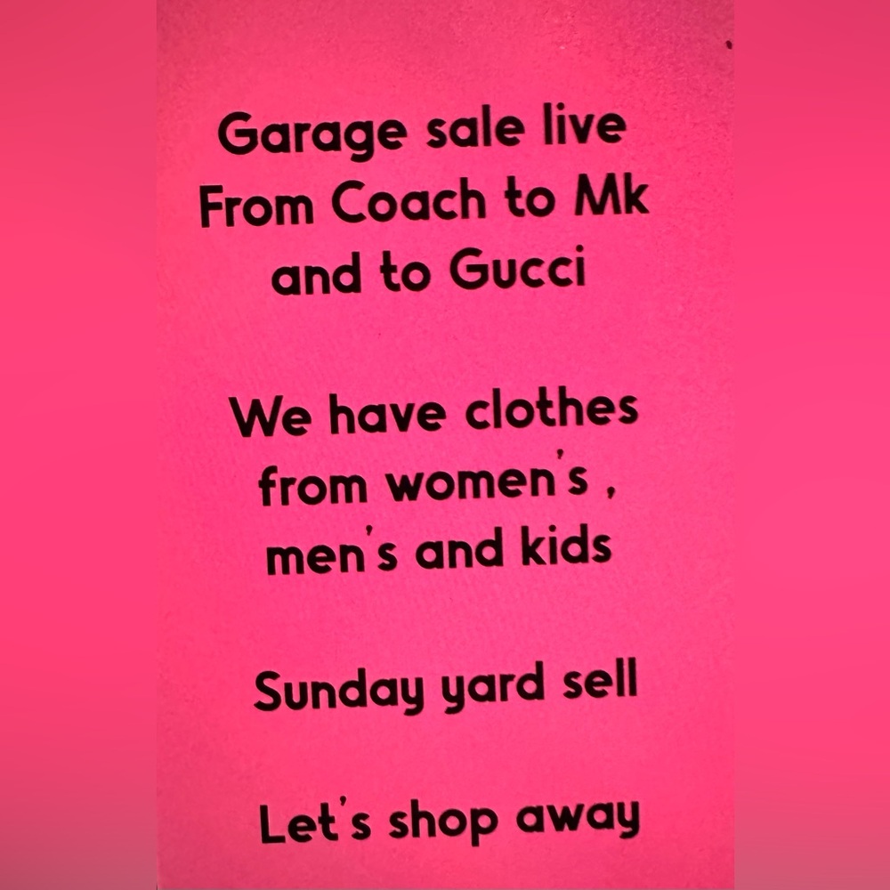 Sunday yard sell 5/19/24 from 10:30 to 3 pm central time.